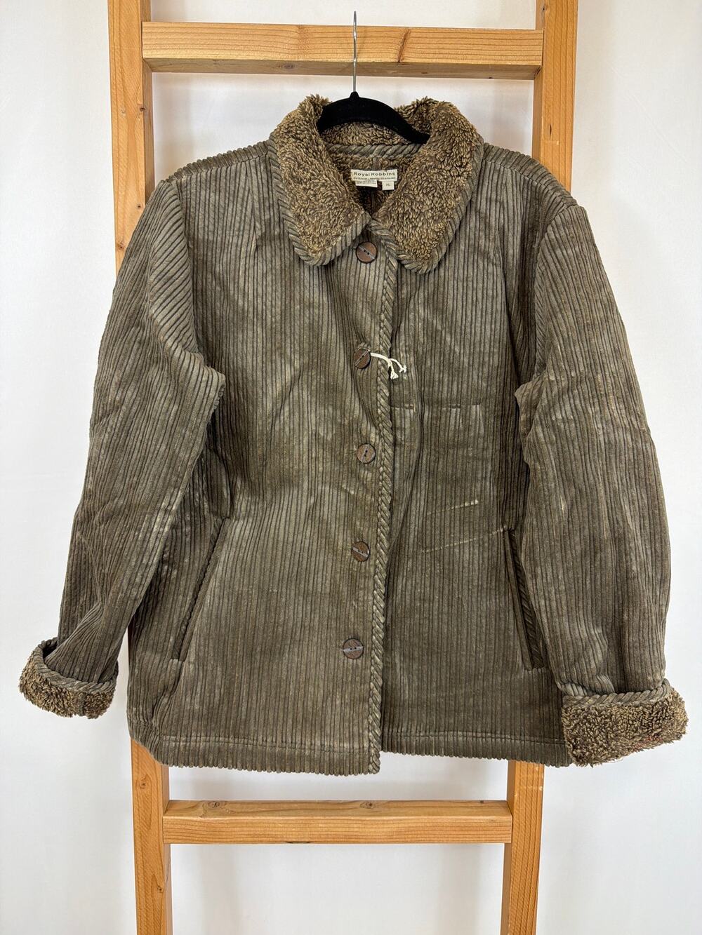 NWT Royal Robbins Brown Long Sleeve Button Up Jacket Cotton Blend Size XL